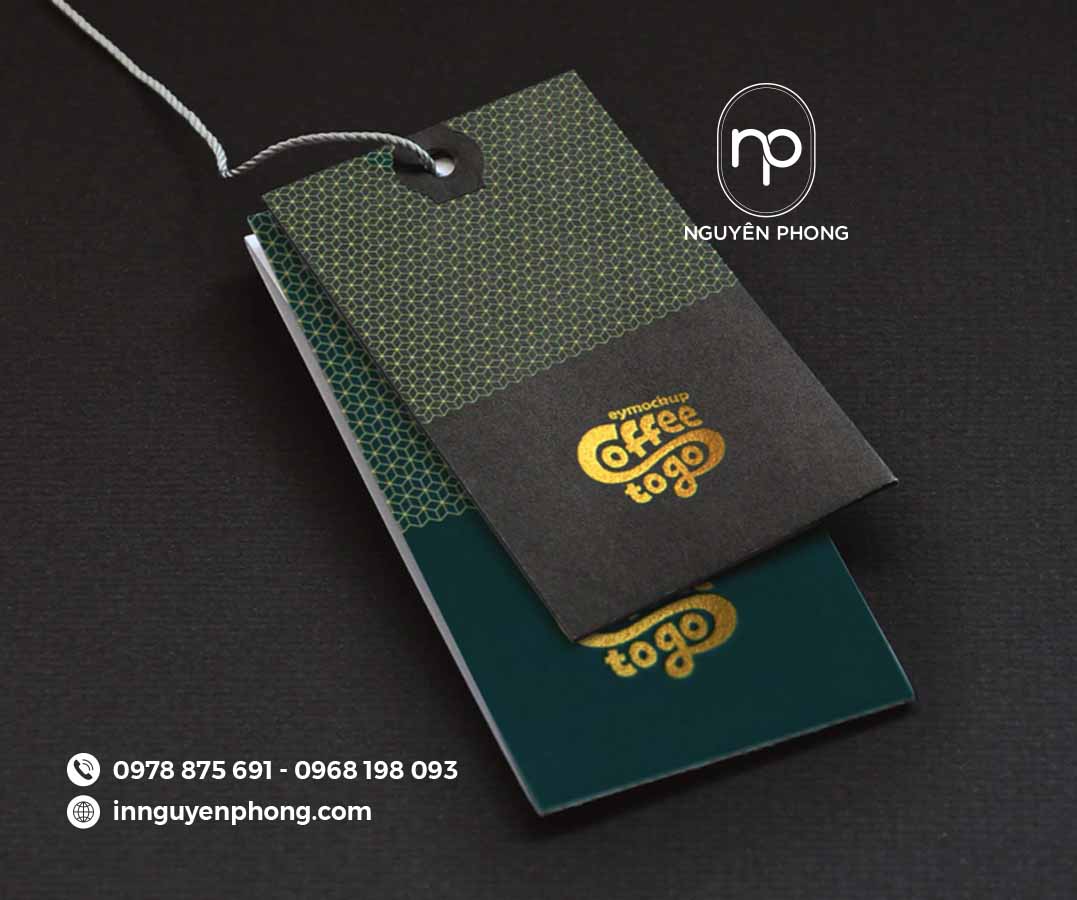 Mẫu tag in logo ép nhũ